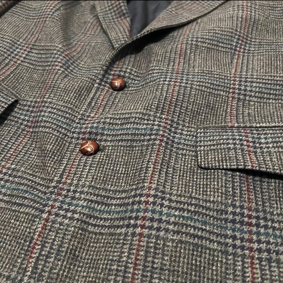 Vintage Pendleton Blazer Mens 44R Gray Tweed Suit Jacket Coat Made In USA - Picture 4 of 10